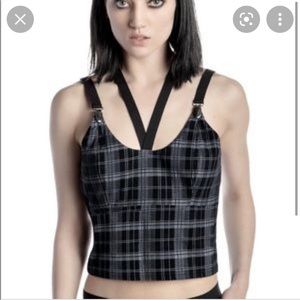 Killstar Plaid Pentagram Top